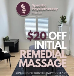 $20 Off Initial Remedial Massage Preston Health Studies